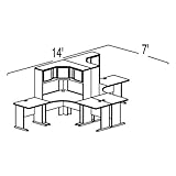 Bush Advantage Light Oak Configuration 43 - Layout for 14
