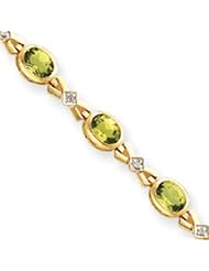 14k Gold Peridot & Diamond Bracelet