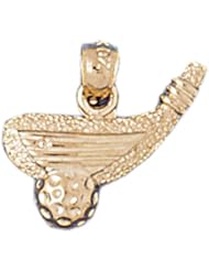 Dazzlers Solid 14k Gold Golf Club and Ball Charm Pendant Available in three colors from jewelsberry (weights: 1.6 grams only)