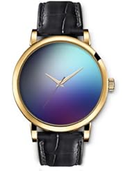 SPRAWL Aanalog Fashion Series Gold Ladies Watches of Genuine Black Leather Strap,Unique Wrist Watch for Women Girls Designed with Blurry pattern of colors
