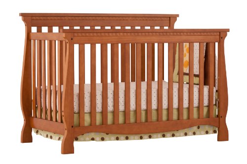 Stork Craft Venetian 4-in-1 Fixed Side Convertible Crib, Oak
