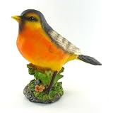 Spring Time Orange Bird Statue Home Decor