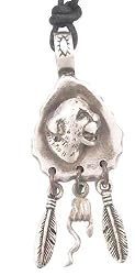 Southwestern Style Cougar Arrowhead Pewter Pendant Necklace