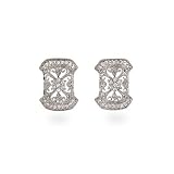 Eve's Addiction Dortheas Sterling Silver & Diamond CZ Vintage Earrings