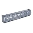 deflect-o&reg; Tilt Bin Plastic Storage System with Six Bins, 23 5/8 x 3 5/8 x 4 1/2, Black