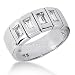 14K White Gold Men’s Emerald Cut Diamond Wedding Band