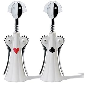 Alessi Anna G Hearts and Clubs Corkscrew by Alessandro Mendini