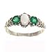 Sterling Silver Ladies Colourful Fiery Opal & Emerald Ring - Finger Sizes L to Z Available