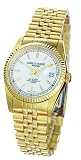 Charles Hubert Paris - Men's Premium 14kt Gold-plated Traditional Watch w/Date and Off-White Color Dial