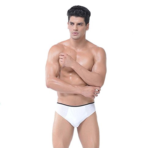 DREAMY Mens Cotton Disposable Regular Underwear Travel Disposable Briefs Pack of 5