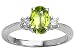 1.70 cts Genuine 9x7 Oval Peridot Engagement Ring - 14kt White or Yellow Gold