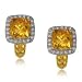 14KT Yellow Gold Bold Earrings w Citrine & Diamonds