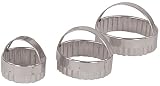 Faringdon Stainless Steel Carded 5,6.5, 7.5cm Crinkled Cutter Set