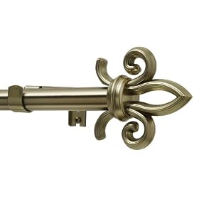 Levolor Fleur Silhouette Rod Set, Burnished Brass, 3 4-Inch Diameter, 66 to 120-Inch Width by Levolor