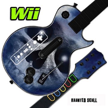 Skin Decal Cover for GUITAR HERO 3 III Nintendo Wii Les Paul - Haunted Skull 