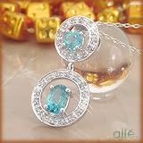 14K .95 CTW Blue Topaz & Diamond Duo Circle Pendant