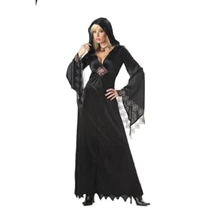 Spider Robe Costume Womens Crushed Velvet Gown Halloween Sizes: S M or XL