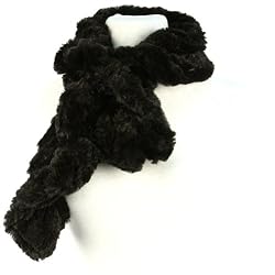 Super Soft Winter Faux Fake Animal Fur Furry Fuzzy Winter Scarf Neckwarmer Black