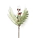 Group of 4 Artificial Glittered Pine Sprays with Red Berries