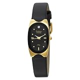 Armitron Women's 752942BLK NOW Diamond Accented Gold-Tone Black Leather Dress Watch