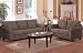 2 Pc broccoli microfiber fabric upholstered sofa and love seat set