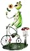 Cool Bike-Riding Frog Solar Lamp Garden Statue Metal