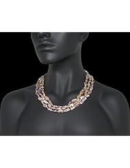 HinsonGayle AAA Handpicked Exotic Metallic 8-20mm Naturally Multicolored Keshi Cultured Pearl Rope Necklace (DIVA Collection, 65")