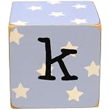 New Arrivals Letter Block K, Blue White by New Arrivals