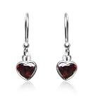 Tomas Sterling Silver Crystal Petite Heart Dangle Earrings - Red