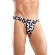 Male Power Black BONG THONG with Skulls