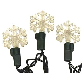 Good Tidings 23-Foot Indoor/Outdoor Holiday Light Set with 70 Snowflake-Shaped LED Lights, Clear