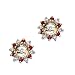 14K Yellow Gold 1/4 ct. Diamond with Alternating 3/8 ct. Ruby Earring Jackets