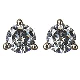 14K Yellow Gold Moissanite 4 mm. Martini Studs