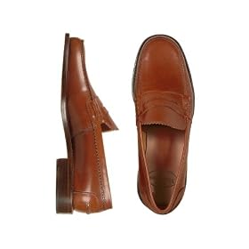 Mariano Napoli Handmade Brown Italian Genuine Leather Penny Loafer Shoes
