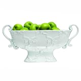 Global Views 19-Inch L by 10-Inch H Designer Pagoda Compote, French White