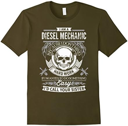 Men's Mechanic shirt- If easy i call your sister Large Olive