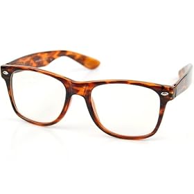 LUNETTES MONTURE STYLE WAYFARER RETRO VINTAGE 80's MONTURE ECAILLE MARRON - VERRES NEUTRES / TRANSPARENTS