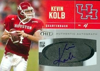 Kevin Kolb Autographed/Hand Signed football card (Houston) 2007 SAGE HIT Rookie #A44