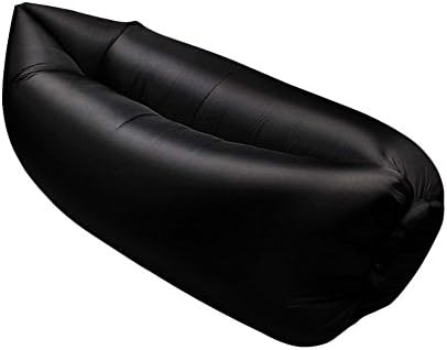 LAMZY Portable Outdoor Inflatable Air Lounger 2 Pocket Sleeping Bed Parachute Nylon Fabric 270cm Lightweight with Carry Bag Easy to Inflate with no Pump hangout Lounge Camping Beach Couch Safari Sofa