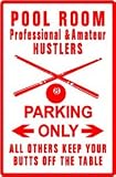 BILLIARD PLAYER PARKING game hobby NEW sign