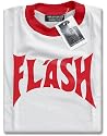 HotScamp Premium Flash Mens White and Red Ringer T-Shirt
