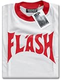 HotScamp Premium Flash Mens White and Red Ringer T-Shirt