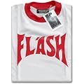 HotScamp Premium Flash Mens White and Red Ringer T-Shirt