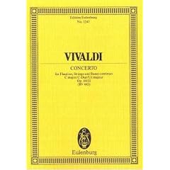 Concerto C-Dur: op. 44/11. RV 443 / PV 79. Flautino (Blockfl�te), Streicher und Basso continuo. Studienpartitur. (Eulenburg Studienpartituren)