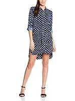 Cortefiel Vestido Camisero (Azul Marino / Blanco)