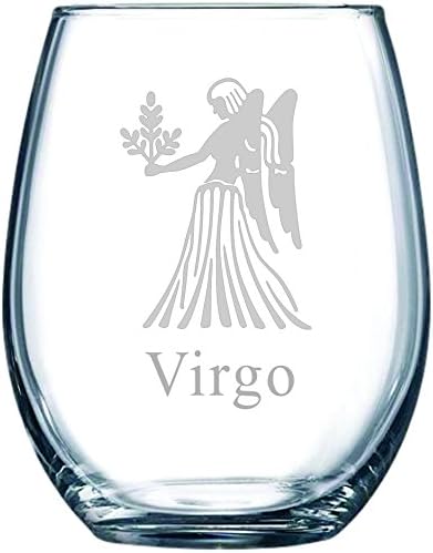 Zodiac Wine Glass Virgo, 15 oz. stemless