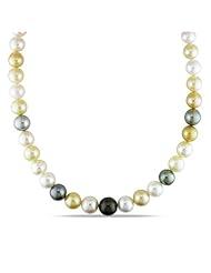 14k Yellow gold 10-12.5 MM Tahitian Cultured Pearl Strand, 18"