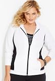 41WTcE8aQwL. SL160  Avenue Plus Size Colorblock Side Panel Hooded Jacket
