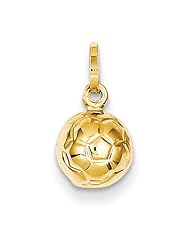 14k Yellow Gold 3-D Soccer Ball Pendant. Metal Wt- 0.4g