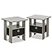 Furinno 2-11157GYW Petite Night Stand, 2 End Tables, French Oak Grey/Black